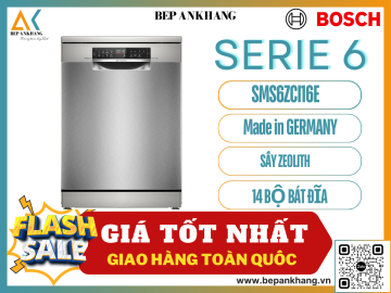 Máy rửa chén bát độc lập Bosch SMS6ZCI16E - Series 6 - Sấy Zeolith - Made in Germany